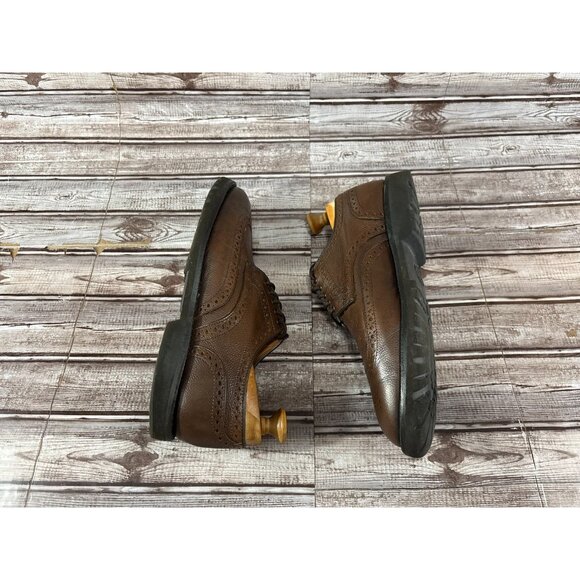 Allen Edmonds Tate Wing Tip Brogue leather dress shoes Size 9.5 D color Brown - Picture 4 of 8